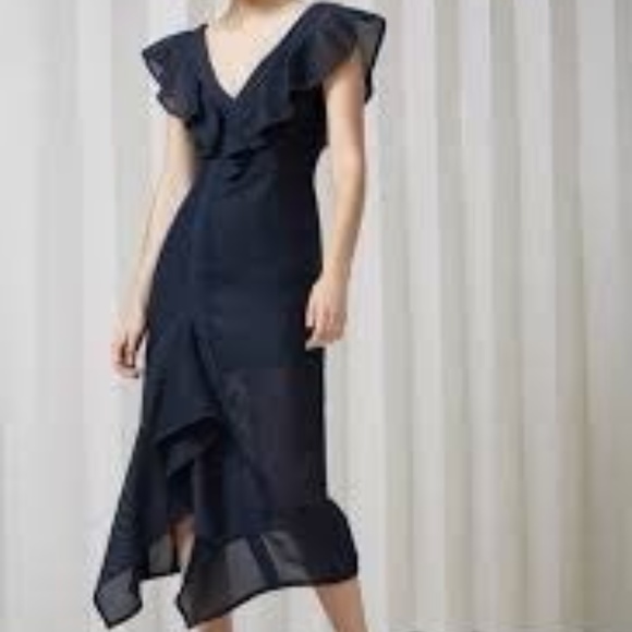 Keepsake Blue Ruffle Midi Dress - Picture 11 of 11